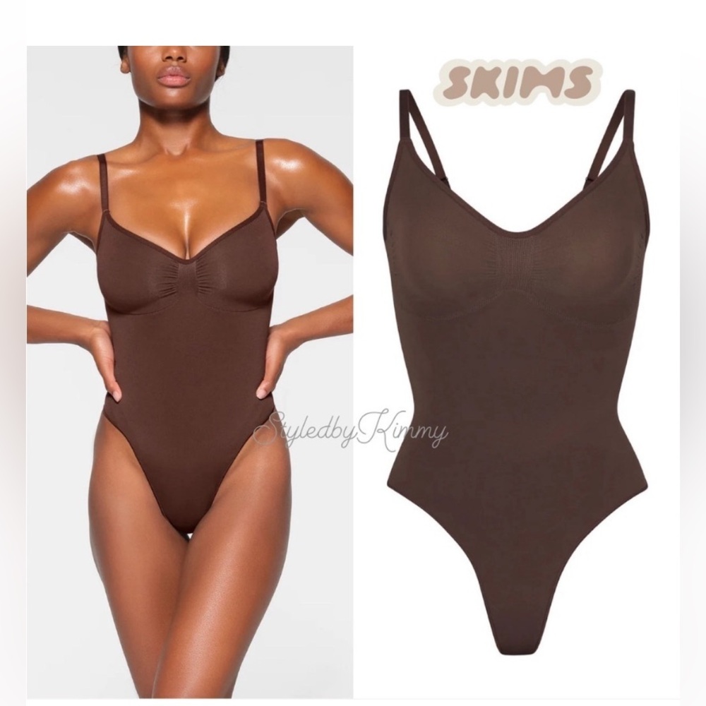 SKIMS Shapewear Bodysuit THONG BODYSUIT NEW COCOA S Small